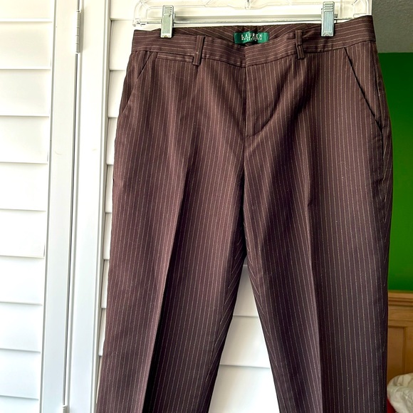 Lauren Brown Pinstriped pants - Picture 1 of 7
